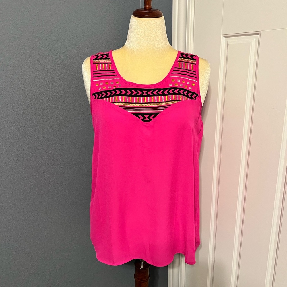 My Michelle Pink Embellished Tank Top